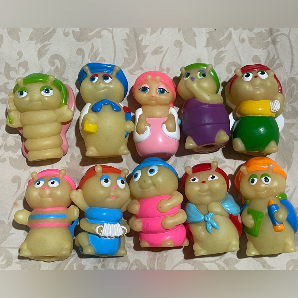 Vintage PLAYSCHOOL 1986 Glowworm finger puppet toys- 10 pieces